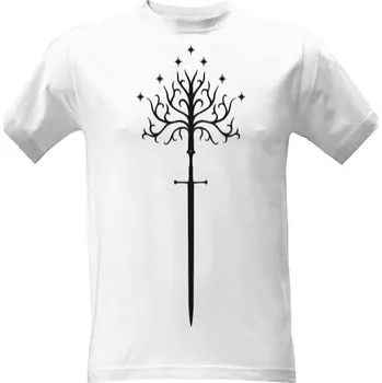 Pánská móda Tričko s potiskem Pán Prstenů Bílý Strom a Narsil pánské