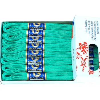 Příze Snový svět 6552 - Bavlněná vyšívací příze Mouline nefritová