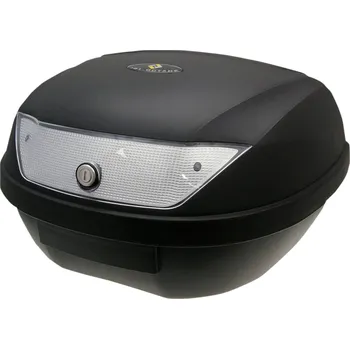 Zavazadlo na motocykl Univerzální kufr na motocykl - skútr 101 OCTANE TOP CASE ČERNÁ/BÍLÁ objem 51 L (Zavazadlo na motorku, cenově dostupný kufr na skútr)