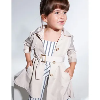 Dívčí kabát Dívčí luxusní béžový jarní/podzimní kabát Abel&Lula (5327)