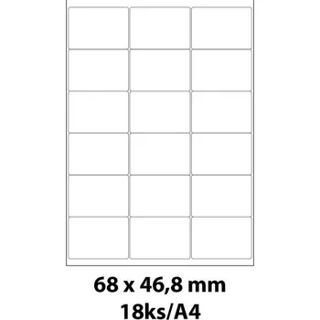 Speciální papír Print etikety Emy 68x46,8 mm, 18ks/arch, 100 archů, samolepící