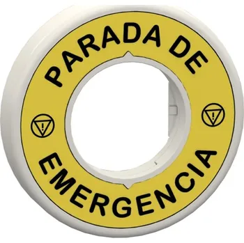 Elektrická zásuvka ZBY9W3B430 Prosvětlený kruhový štítek nouzového zastavení s popisem, 24V, Schneider Electric