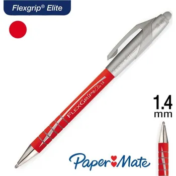 Kuličkové pero PaperMate FlexGrip Elite - klikací, 1.4mm červené