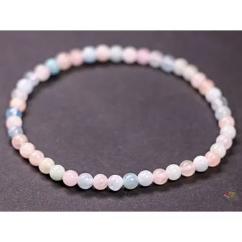 Náramek Magieprirody.cz Náramek Morganit - 4 mm kuličky #88 - Beryl růžový smaragd - z přírodních kamenů