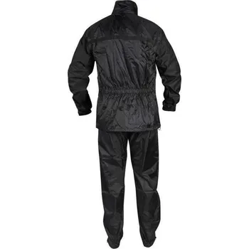 Moto kombinéza Nepromokavá kombinéza Rebelhorn Rain Black, černá kombinéza do deště 5XL