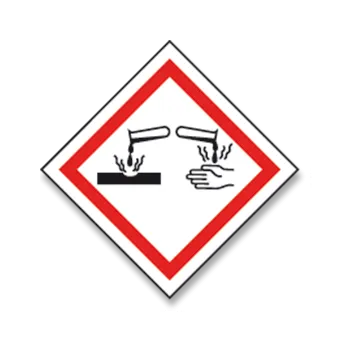 Značení GHS05 - Korozivní a žíravé látky - samolepka 140 x 140 mm