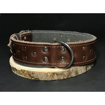 Obojek pro psa Palkar zdobený obojek z kůže hlazenice pro psy 70 cm x 40 mm hnědý (Palkar zdobený obojek z kůže hlazenice pro psy 70 cm x 40 mm hnědý)