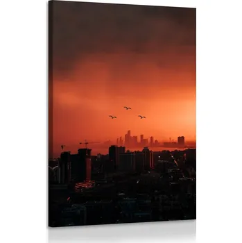 Obraz Malvis ® Obraz město v červeném Velikost (šířka x výška): 40x60 cm