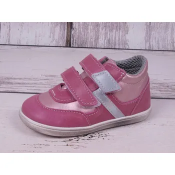 Dívčí polobotky Celoroční kožené botičky obuv Jonap 051MV light barefoot růžové velikost: 26