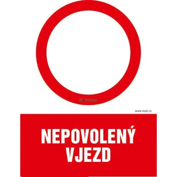 Nepovolený vjezd - samolepka 200 x 280 mm