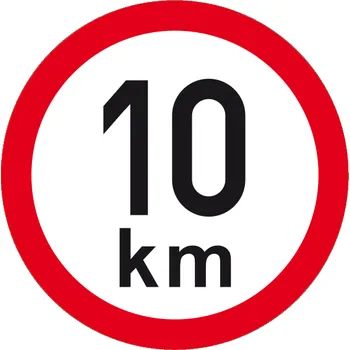 Maximální rychlost 10 km - kruhová samolepka Ø 150 mm