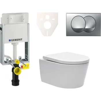 Klozet Cenově zvýhodněný závěsný WC set Geberit k zazdění + WC SAT Brevis SIKOGE1W72
