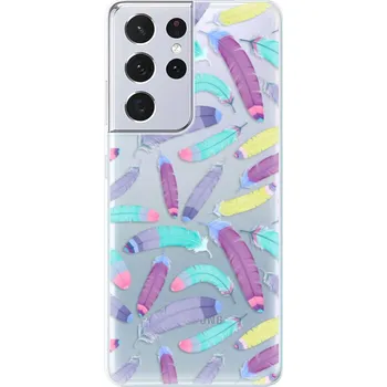 Pouzdro na mobilní telefon Odolné silikonové pouzdro iSaprio - Feather Pattern 01 - Samsung Galaxy S21 Ultra