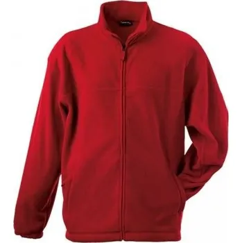 Pánská mikina Mikina pánská fleece 058 - dlouhý zip - červená - v.XXXL