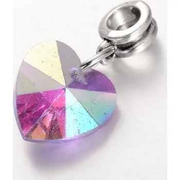 Přívěsek Přívěsek SRDCE broušené růžové na korálku TOPBEADS