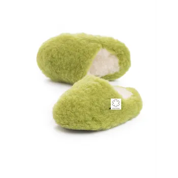 Chlapecké bačkory Dětské pantofle z ovčí vlny světle hráškově zelené, Barevné varianty Světle zelená, Velikosti 29-30 200-100-00289