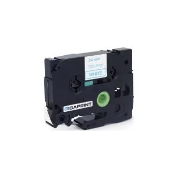 Pásek do tiskárny Gigaprint za páska BROTHER TZe-FA5 24mm modrý tisk/bílý podklad, zažehlovací - kompatibilní