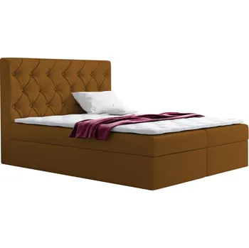 Postel Eka Kontinentální čalouněná postel Elegant - Fresh (90x200 cm) Barva látky - Fresh: Hořčicová (37)