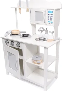 dětská kuchyňka KiK KX6490 Dřevěná kuchyňka s příslušenstvím XL 85 cm bílá