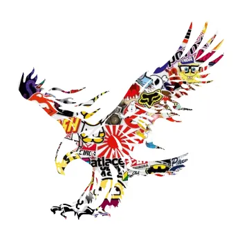 Samolepicí dekorace na vozidlo Orel 008 levá (83 - Sticker bomb) SAMOLEPKA NA AUTO, NÁLEPKA, FÓLIE, POLEP, TUNING, VLASTNÍ TEXT, TISK, AUTOSAMOLEPKY.cz, POLEPY, OBRÁZEK, LOGO, 3D STICKERS