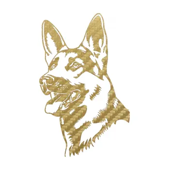 Polep vozidla SAMOLEPKA Pes 073 levá Německý ovčák (59 - 3D karbon zlatý) NA AUTO, NÁLEPKA, FÓLIE, POLEP, TUNING, VLASTNÍ TEXT, TISK, AUTOSAMOLEPKY.cz, POLEPY, OBRÁZEK, LOGO, SAMOLEPKY