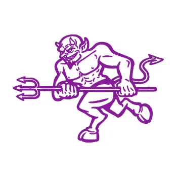 Samolepící dekorace Čert 002 levá s vidlemi (14 - fialová) SAMOLEPKA NA AUTO, NÁLEPKA, FÓLIE, POLEP, TUNING, VLASTNÍ TEXT, TISK, AUTOSAMOLEPKY.cz, POLEPY, OBRÁZEK, LOGO, 3D STICKERS