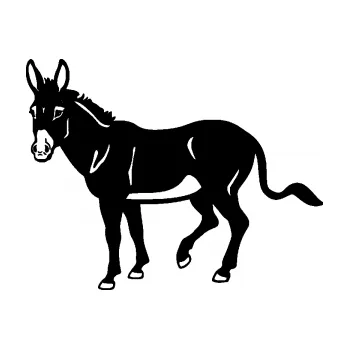 Samolepící dekorace SAMOLEPKA Osel 003 levá (01 - černá) NA AUTO, NÁLEPKA, FÓLIE, POLEP, TUNING, VLASTNÍ TEXT, TISK, AUTOSAMOLEPKY.cz, POLEPY, OBRÁZEK, LOGO, SAMOLEPKY