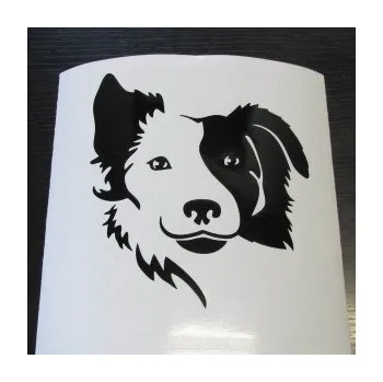 Polep vozidla Pes 099 levá Border kolie (17 - šedá) SAMOLEPKA NA AUTO, NÁLEPKA, FÓLIE, POLEP, TUNING, VLASTNÍ TEXT, TISK, AUTOSAMOLEPKY.cz, POLEPY, OBRÁZEK, LOGO, 3D STICKERS