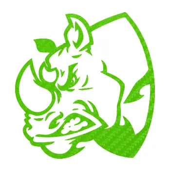 Samolepící dekorace SAMOLEPKA Nosorožec 001 levá (58 - 3D karbon zelený kawasaki) NA AUTO, NÁLEPKA, FÓLIE, POLEP, TUNING, VLASTNÍ TEXT, TISK, AUTOSAMOLEPKY.cz, POLEPY, OBRÁZEK, LOGO, SAMOLEPKY