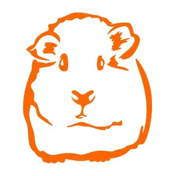 Samolepící dekorace Morče 001 levá (73 - Fluorescentní oranžová) SAMOLEPKA NA AUTO, NÁLEPKA, FÓLIE, POLEP, TUNING, VLASTNÍ TEXT, TISK, AUTOSAMOLEPKY.cz, POLEPY, OBRÁZEK, LOGO, 3D STICKERS