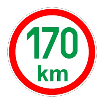samolepka Maximální rychlost 170km - nejvyšší konstrukční rychlost (12 - zelená) SAMOLEPKA NA AUTO, NÁLEPKA, FÓLIE, POLEP, TUNING, VLASTNÍ TEXT, TISK, AUTOSAMOLEPKY.cz, POLEPY, OBRÁZEK, LOGO, 3D STICKERS