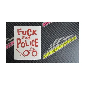 Polep vozidla SAMOLEPKA Fuck the police 002 (10 - červená) NA AUTO, NÁLEPKA, FÓLIE, POLEP, TUNING, VLASTNÍ TEXT, TISK, AUTOSAMOLEPKY.cz, POLEPY, OBRÁZEK, LOGO, SAMOLEPKY