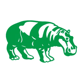 Samolepící dekorace Hroch 003 pravá (12 - zelená) SAMOLEPKA NA AUTO, NÁLEPKA, FÓLIE, POLEP, TUNING, VLASTNÍ TEXT, TISK, AUTOSAMOLEPKY.cz, POLEPY, OBRÁZEK, LOGO, 3D STICKERS