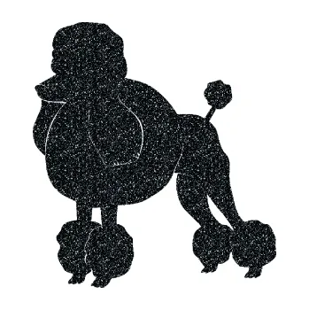 Polep vozidla SAMOLEPKA Pes 092 levá Pudl (85 - Ultra Metalic černá) NA AUTO, NÁLEPKA, FÓLIE, POLEP, TUNING, VLASTNÍ TEXT, TISK, AUTOSAMOLEPKY.cz, POLEPY, OBRÁZEK, LOGO, SAMOLEPKY