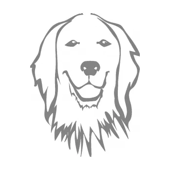 Polep vozidla Pes 085 pravá Retrívr (17 - šedá) SAMOLEPKA NA AUTO, NÁLEPKA, FÓLIE, POLEP, TUNING, VLASTNÍ TEXT, TISK, AUTOSAMOLEPKY.cz, POLEPY, OBRÁZEK, LOGO, 3D STICKERS