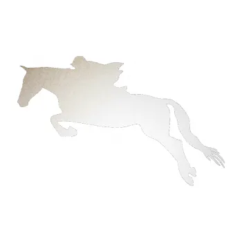 Samolepící dekorace SAMOLEPKA Kůň 015 levá skok s jezdcem (82 - odrazková reflexní bílá) NA AUTO, NÁLEPKA, FÓLIE, POLEP, TUNING, VLASTNÍ TEXT, TISK, AUTOSAMOLEPKY.cz, POLEPY, OBRÁZEK, LOGO, SAMOLEPKY