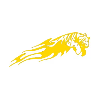 Samolepicí dekorace na vozidlo Animal flames 022 pravá tygr (13 - jasně žlutá) SAMOLEPKA NA AUTO, NÁLEPKA, FÓLIE, POLEP, TUNING, VLASTNÍ TEXT, TISK, AUTOSAMOLEPKY.cz, POLEPY, OBRÁZEK, LOGO, 3D STICKERS