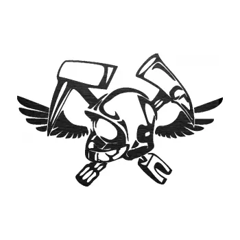 Samolepící dekorace SAMOLEPKA Hasič 011 levá helma (63 - škrábaný kov černý) NA AUTO, NÁLEPKA, FÓLIE, POLEP, TUNING, VLASTNÍ TEXT, TISK, AUTOSAMOLEPKY.cz, POLEPY, OBRÁZEK, LOGO, SAMOLEPKY