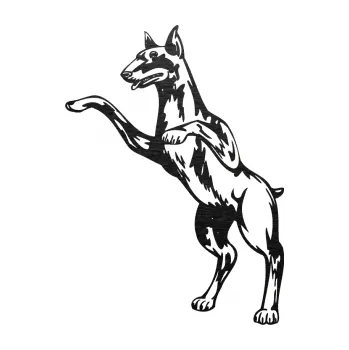 samolepka Pes 028 levá (63 - škrábaný kov černý) SAMOLEPKA NA AUTO, NÁLEPKA, FÓLIE, POLEP, TUNING, VLASTNÍ TEXT, TISK, AUTOSAMOLEPKY.cz, POLEPY, OBRÁZEK, LOGO, 3D STICKERS