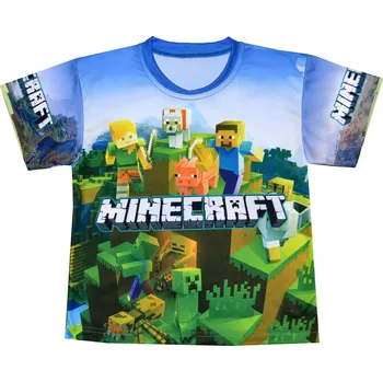 Chlapecké tričko Tričko MINECRAFT zeleno modré Velikost: 152