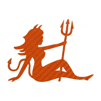 Polep vozidla Čertice 003 pravá (54 - 3D karbon oranžový) SAMOLEPKA NA AUTO, NÁLEPKA, FÓLIE, POLEP, TUNING, VLASTNÍ TEXT, TISK, AUTOSAMOLEPKY.cz, POLEPY, OBRÁZEK, LOGO, 3D STICKERS