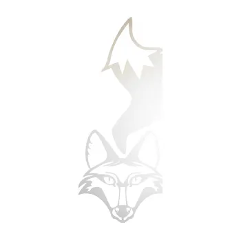 Samolepící dekorace SAMOLEPKA Liška 002 levá (82 - odrazková reflexní bílá) NA AUTO, NÁLEPKA, FÓLIE, POLEP, TUNING, VLASTNÍ TEXT, TISK, AUTOSAMOLEPKY.cz, POLEPY, OBRÁZEK, LOGO, SAMOLEPKY