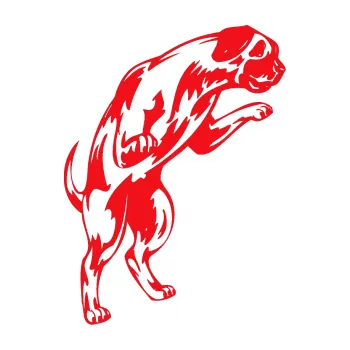 Polep vozidla SAMOLEPKA Pes 050 pravá (10 - červená) NA AUTO, NÁLEPKA, FÓLIE, POLEP, TUNING, VLASTNÍ TEXT, TISK, AUTOSAMOLEPKY.cz, POLEPY, OBRÁZEK, LOGO, SAMOLEPKY