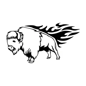 Samolepicí dekorace na vozidlo Animal flames 077 levá býk (01 - černá) SAMOLEPKA NA AUTO, NÁLEPKA, FÓLIE, POLEP, TUNING, VLASTNÍ TEXT, TISK, AUTOSAMOLEPKY.cz, POLEPY, OBRÁZEK, LOGO, 3D STICKERS