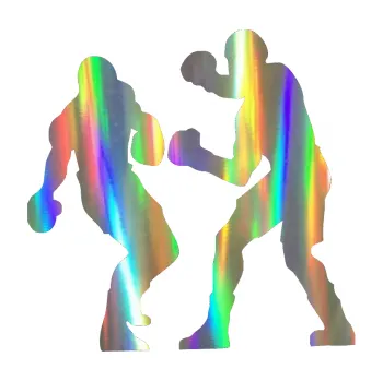 Samolepicí dekorace na vozidlo Boxeři 001 levá (93 - Holografická) SAMOLEPKA NA AUTO, NÁLEPKA, FÓLIE, POLEP, TUNING, VLASTNÍ TEXT, TISK, AUTOSAMOLEPKY.cz, POLEPY, OBRÁZEK, LOGO, 3D STICKERS