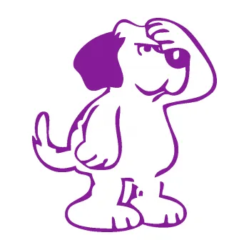 Polep vozidla SAMOLEPKA Pes 082 pravá (14 - fialová) NA AUTO, NÁLEPKA, FÓLIE, POLEP, TUNING, VLASTNÍ TEXT, TISK, AUTOSAMOLEPKY.cz, POLEPY, OBRÁZEK, LOGO, SAMOLEPKY