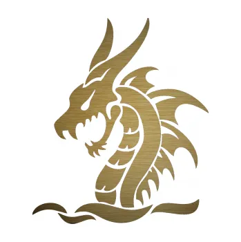 Autodoplněk Samolepka na auto Dragon 038 levá (64 - škrábaný kov zlatý) NÁLEPKA, FÓLIE, POLEPY, TUNING, VLASTNÍ TEXT, TISK, AUTOSAMOLEPKY.cz, SAMOLEPKY, OBRÁZEK, LOGO, VÝROBA, PRODEJ