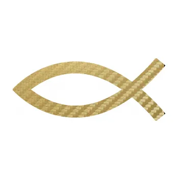 samolepka Jesus rybička 002 křesťanský symbol (59 - 3D karbon zlatý) SAMOLEPKA NA AUTO, NÁLEPKA, FÓLIE, POLEP, TUNING, VLASTNÍ TEXT, TISK, AUTOSAMOLEPKY.cz, POLEPY, OBRÁZEK, LOGO, 3D STICKERS