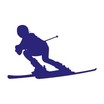 Autodoplněk Samolepka na auto Lyžař 002 levá (22 - střední modrá) Zimní olympiáda Milano Cortina Itálie 2026