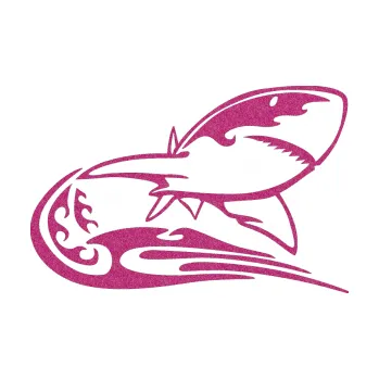 Samolepicí dekorace na vozidlo Animal flames 041 pravá žralok (90 - Ultra Metalic růžová) SAMOLEPKA NA AUTO, NÁLEPKA, FÓLIE, POLEP, TUNING, VLASTNÍ TEXT, TISK, AUTOSAMOLEPKY.cz, POLEPY, OBRÁZEK, LOGO, 3D STICKERS